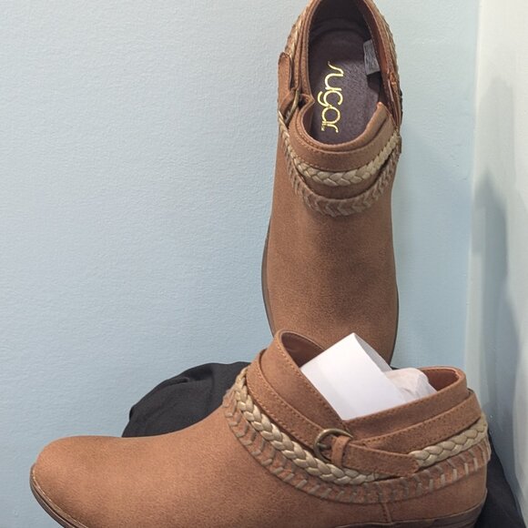 Brown Suede Booties - Picture 1 of 6